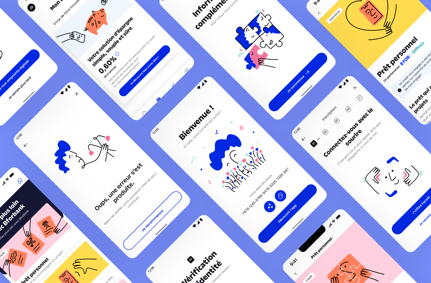 Cover image with several screens with UI illustrations